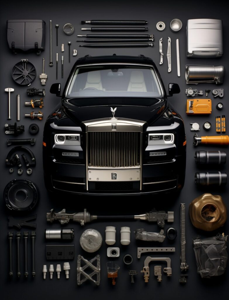 Разборка роскоши: Анатомия Rolls-Royce. Теги: Реалистично, Иллюстрация (№ 13 783x1024)