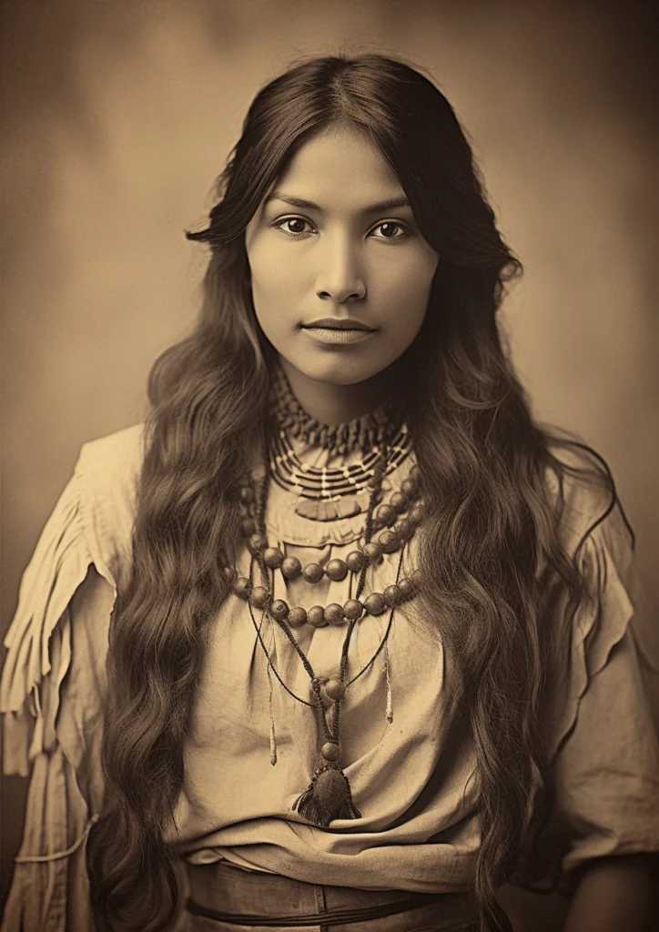 Фото коренная американка. Теги: Индейцы, Брюнетки (№ Native American woman 40 724x1024)